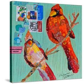 Lovebirds Cardinals-null-Stretched Canvas