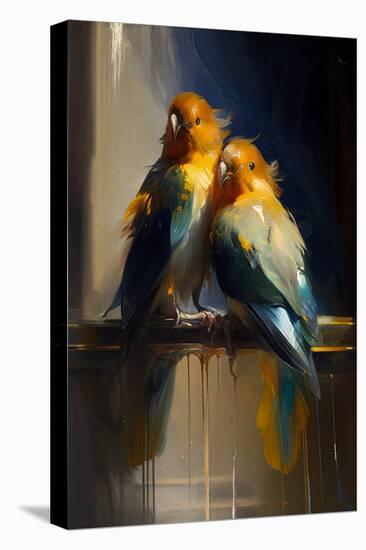 Lovebirds I-Vivienne Dupont-Stretched Canvas