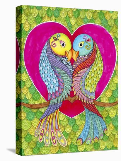 Lovebirds in Colour-Hello Angel-Stretched Canvas