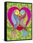 Lovebirds in Colour-Hello Angel-Framed Stretched Canvas