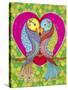 Lovebirds in Colour-Hello Angel-Stretched Canvas