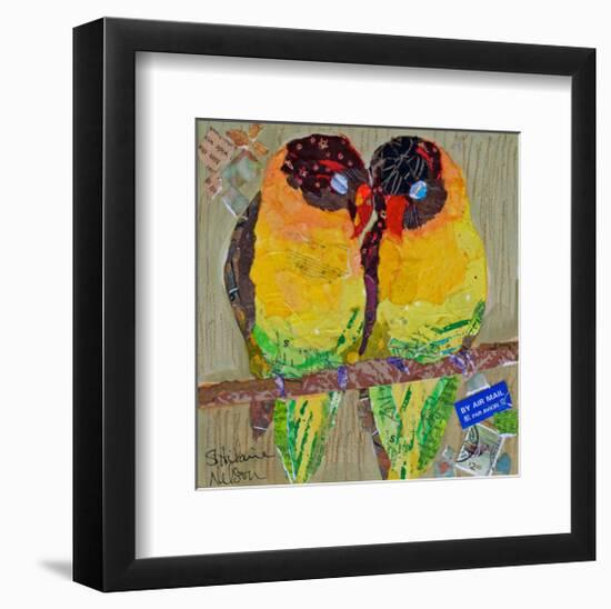 Lovebirds Yelllow-null-Framed Art Print