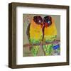 Lovebirds Yelllow-null-Framed Art Print