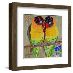 Lovebirds Yelllow-null-Framed Art Print