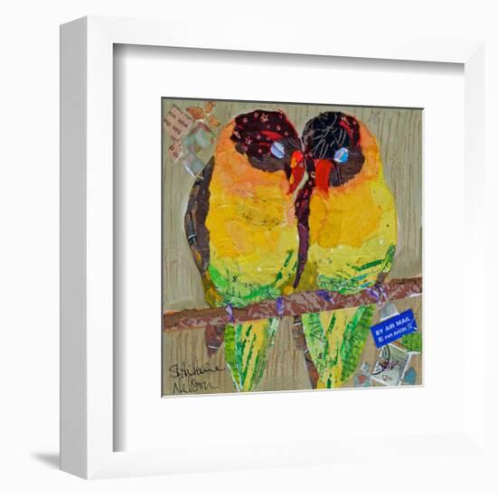 Lovebirds Yelllow-null-Framed Art Print