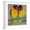 Lovebirds Yelllow-null-Framed Art Print