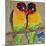 Lovebirds Yelllow-null-Mounted Art Print