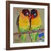 Lovebirds Yelllow-null-Framed Art Print