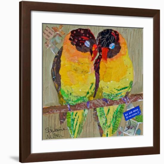 Lovebirds Yelllow-null-Framed Art Print