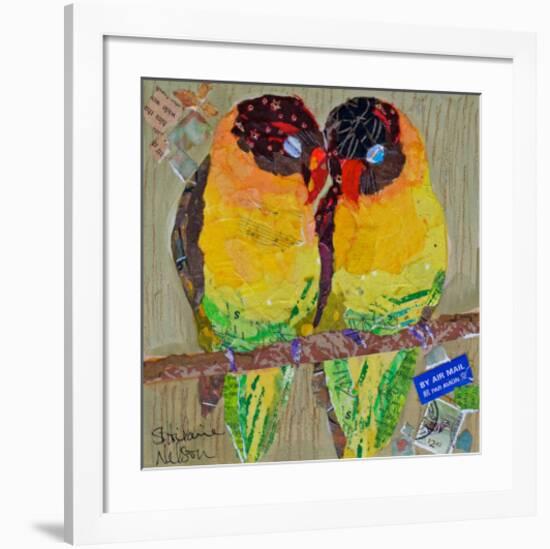 Lovebirds Yelllow-null-Framed Art Print