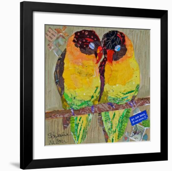 Lovebirds Yelllow-null-Framed Art Print