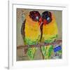 Lovebirds Yelllow-null-Framed Art Print