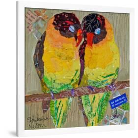 Lovebirds Yelllow-null-Framed Art Print