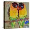 Lovebirds Yelllow-null-Stretched Canvas