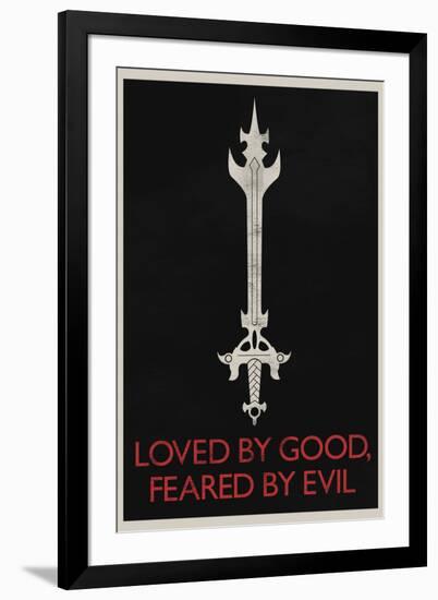 Loved By Good Feared By Evil Retro-null-Framed Art Print