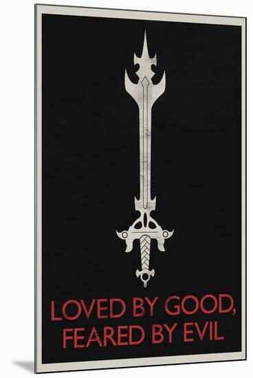 Loved By Good Feared By Evil Retro-null-Mounted Art Print