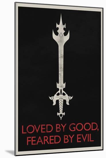 Loved By Good Feared By Evil Retro-null-Mounted Poster