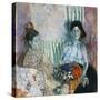 Loveday and Ann: Two Women with a Basket of Flowers-Frances Hodgkins-Stretched Canvas