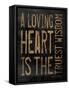Loveing Heart Brown-Jace Grey-Framed Stretched Canvas