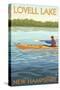 Lovell Lake, New Hampshire - Kayak Scene-Lantern Press-Stretched Canvas