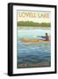 Lovell Lake, New Hampshire - Kayak Scene-Lantern Press-Framed Art Print