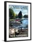 Lovell Lake, New Hampshire - Pontoon and Lake-Lantern Press-Framed Art Print