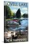 Lovell Lake, New Hampshire - Pontoon and Lake-Lantern Press-Stretched Canvas