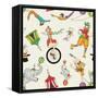 Lovely Circus Collection Seamless Isolated over Grey-Totallypic-Framed Stretched Canvas