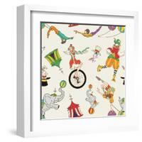 Lovely Circus Collection Seamless Isolated over Grey-Totallypic-Framed Art Print