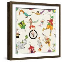 Lovely Circus Collection Seamless Isolated over Grey-Totallypic-Framed Art Print