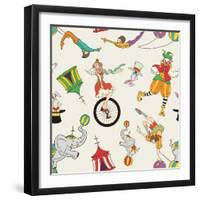 Lovely Circus Collection Seamless Isolated over Grey-Totallypic-Framed Art Print