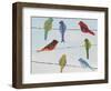 Lovely Colorful Birds On Wires 2-Jean Plout-Framed Giclee Print
