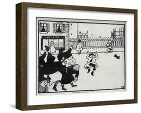 Lovely kids! (hey glazier) drawing by Felix Vallotton (1865-1925) in Le Rire” of 1898-Felix Edouard Vallotton-Framed Giclee Print