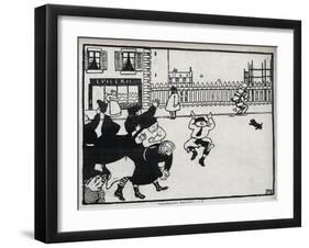 Lovely kids! (hey glazier) drawing by Felix Vallotton (1865-1925) in Le Rire” of 1898-Felix Edouard Vallotton-Framed Giclee Print