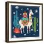 Lovely Llamas II Christmas-Mary Urban-Framed Art Print