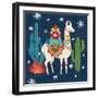 Lovely Llamas II Christmas-Mary Urban-Framed Art Print