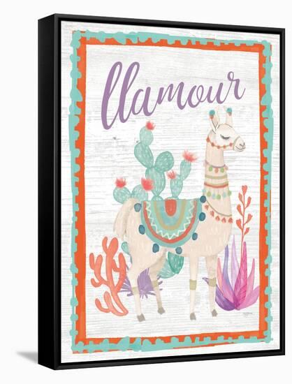 Lovely Llamas II Llamour-null-Framed Stretched Canvas