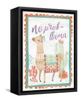 Lovely Llamas IV No Probllama-null-Framed Stretched Canvas