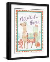 Lovely Llamas IV No Probllama-null-Framed Art Print