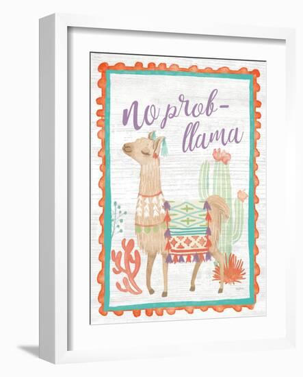 Lovely Llamas IV No Probllama-null-Framed Art Print