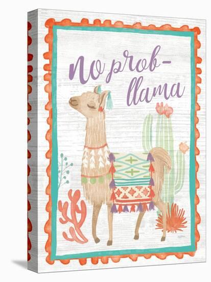 Lovely Llamas IV No Probllama-null-Stretched Canvas