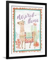 Lovely Llamas IV No Probllama-null-Framed Art Print