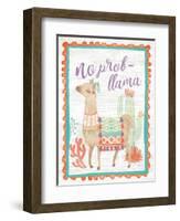 Lovely Llamas IV No Probllama-null-Framed Art Print