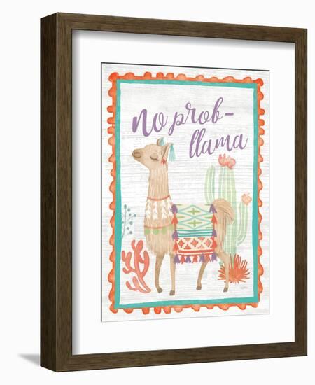 Lovely Llamas IV No Probllama-null-Framed Art Print