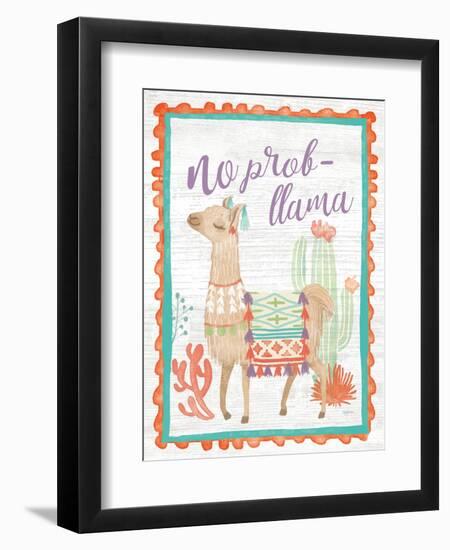 Lovely Llamas IV No Probllama-null-Framed Art Print