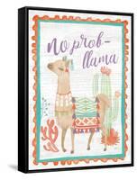 Lovely Llamas IV No Probllama-null-Framed Stretched Canvas