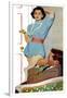 Lovely Neighbor  - Saturday Evening Post "Leading Ladies", November 20, 1954 pg.43-Lynn Buckham-Framed Giclee Print