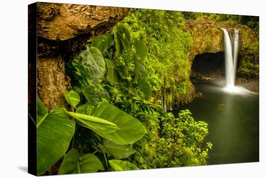 Lovely Rainbow Falls in Wailuku State Park on the edge of Hilo, Hawaii-Jerry Ginsberg-Stretched Canvas