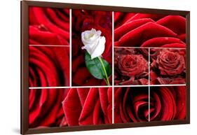 Lovely Roses Mosaic-duallogic-Framed Art Print