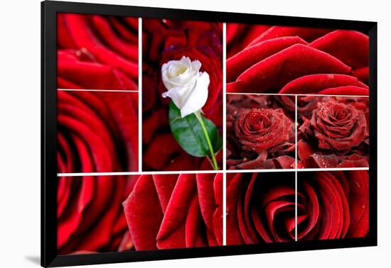 Lovely Roses Mosaic-duallogic-Framed Art Print